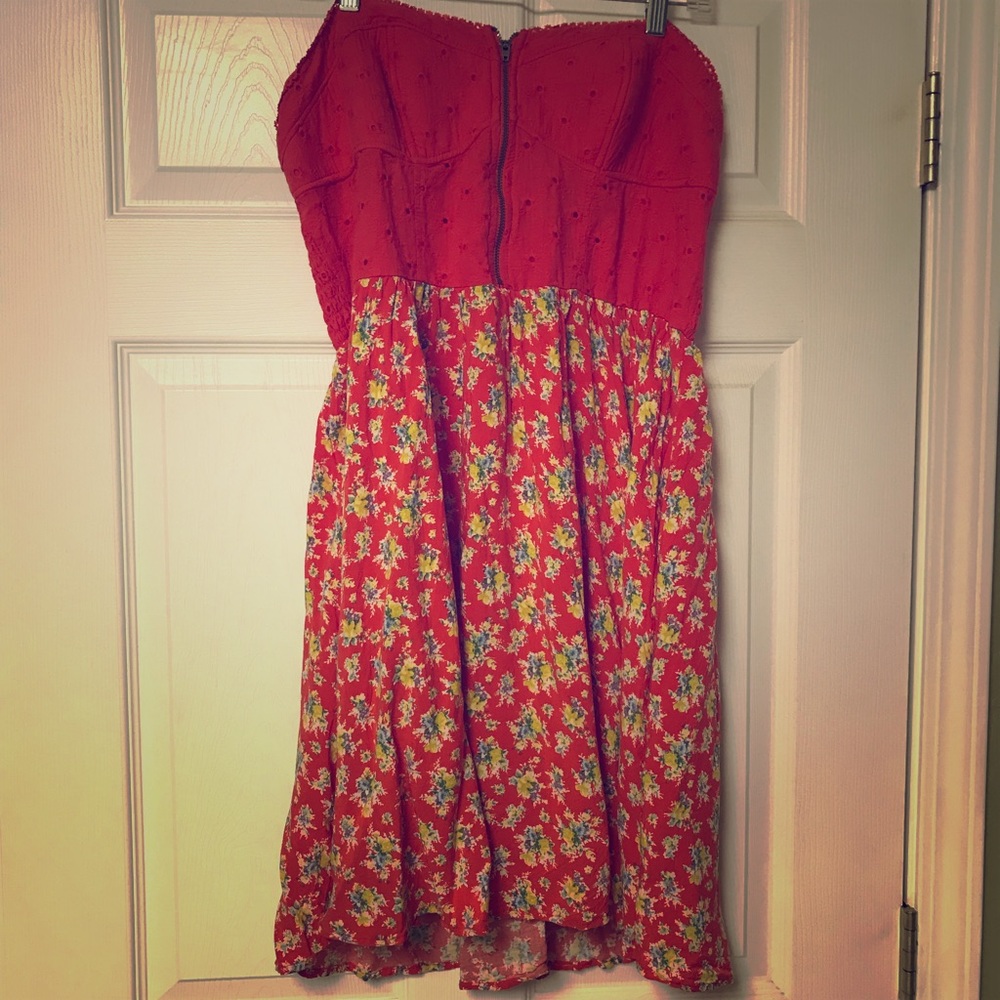 Short Orange and Floral Dress